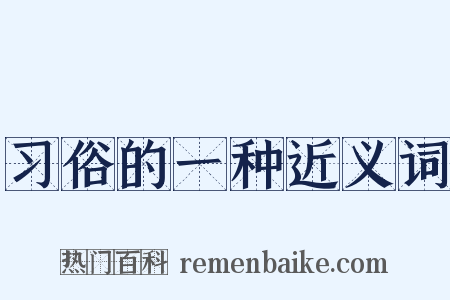 习俗的一种近义词是什么意思的图片